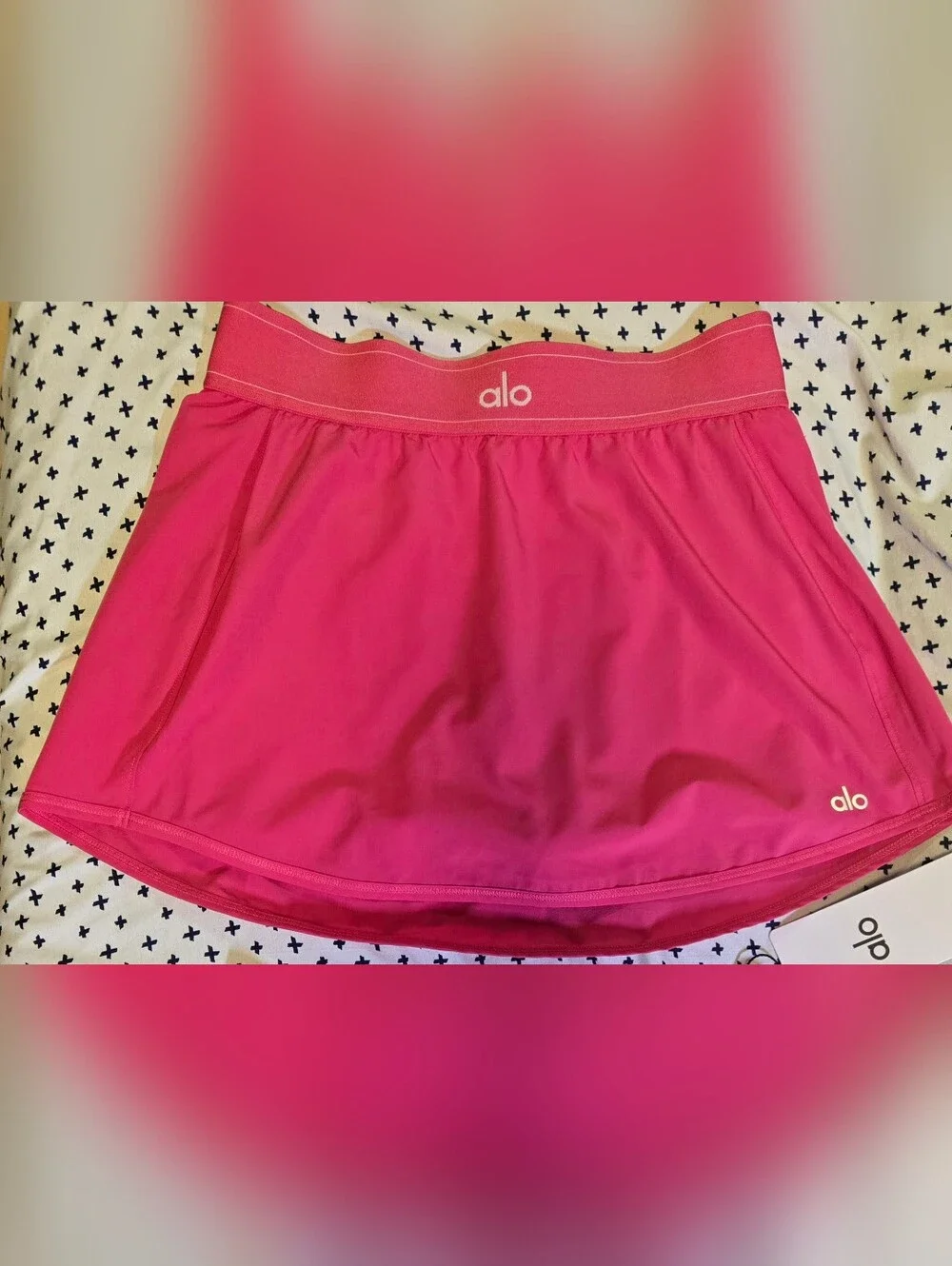 ALO Yoga Women's Pink Summer Crush Match Point Skirt